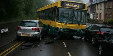 Bus crash in Blaenau Gwent leads to man's arrest