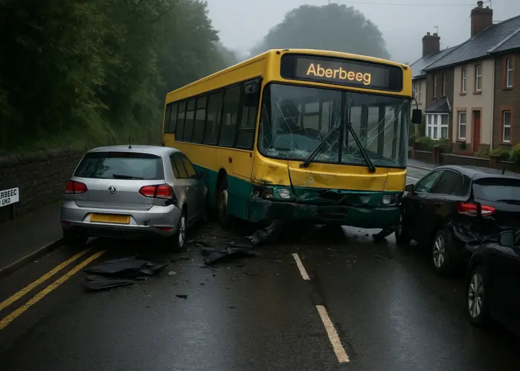 Bus crash in Blaenau Gwent leads to man's arrest