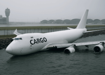Cargo plane skids off runway into sea at Hong Kong airport, two dead