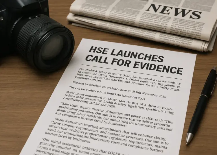 HSE calls for evidence to review lifting and pressure safety regulations