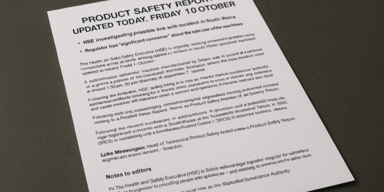 HSE raises alarm over safety of printing machinery after Swindon explosion