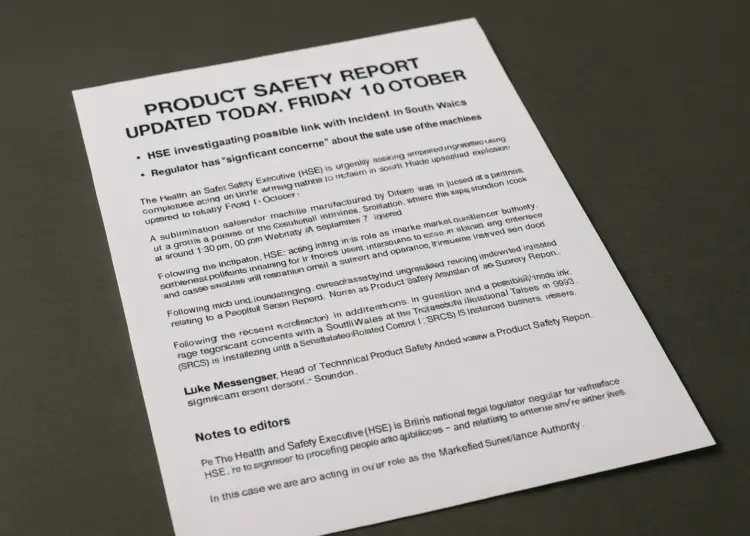 HSE raises alarm over safety of printing machinery after Swindon explosion