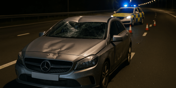 Woman injured in M55 pedestrian collision
