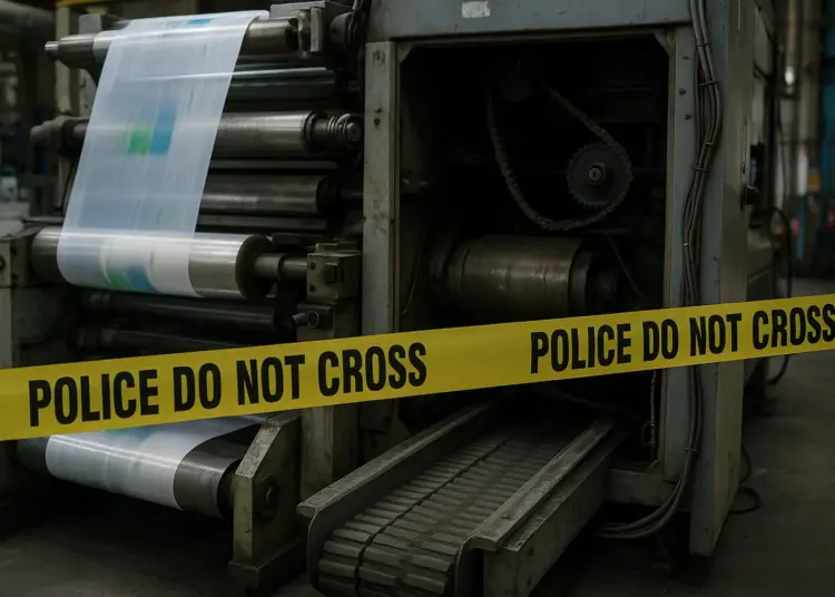 Employee dies after becoming trapped in unguarded machine at Derbyshire factory