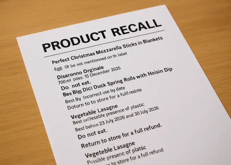 Nationwide food safety recalls issued over contamination and allergen risks