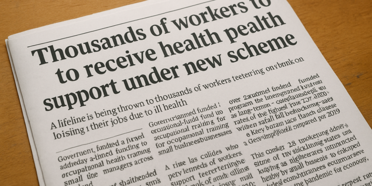 New government scheme aims to support workers at risk of job loss due to ill health