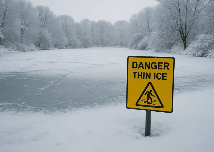 Police and fire services caution public against risks of icy conditions from Storm Goretti