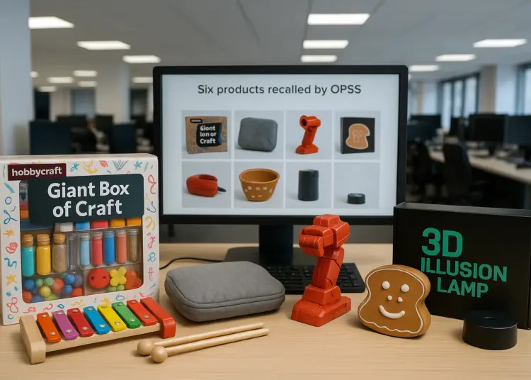 Six products recalled due to safety hazards in the UK