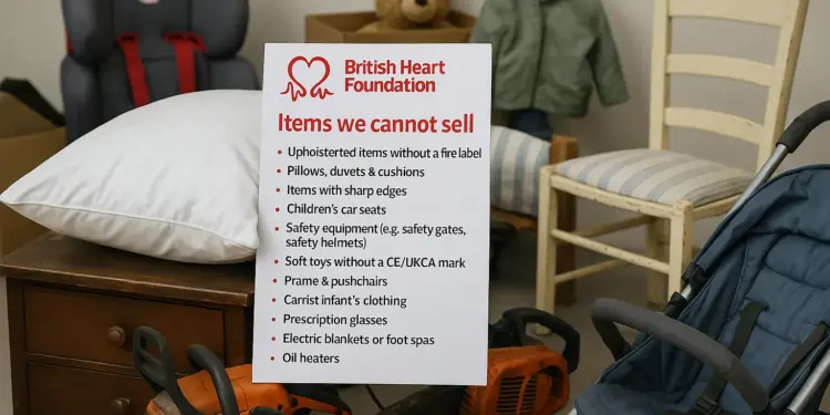 British Heart Foundation outlines prohibited donation items for spring cleaning