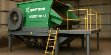 Worker injured after fall from unguarded compost screening machine