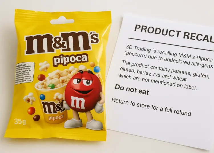 3D Trading recalls M&M's Pipoca over allergy risk