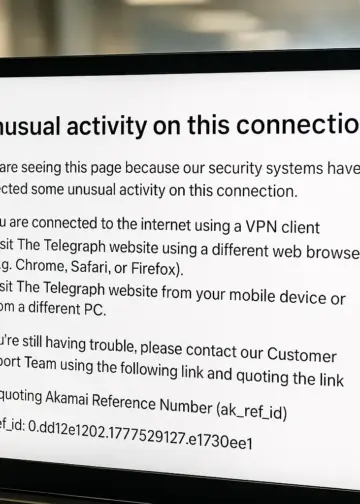 Access issues reported on The Telegraph website