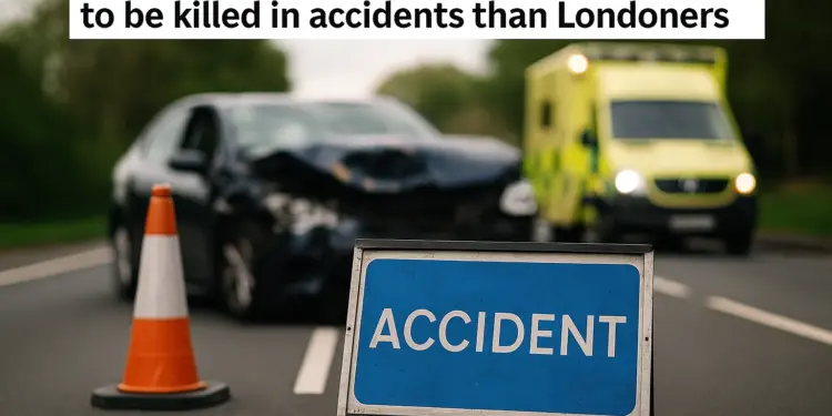 Accidental deaths twice as common in north of England compared to London