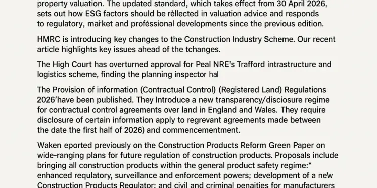 Government announces new regulations and standards across property and construction sectors