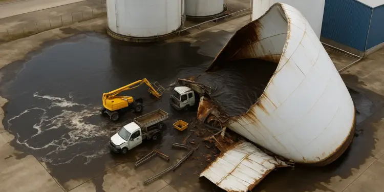 Company fined after 700-tonne tank collapse leaves worker seriously injured Company fined after 700-tonne tank collapse leaves worker seriously injured