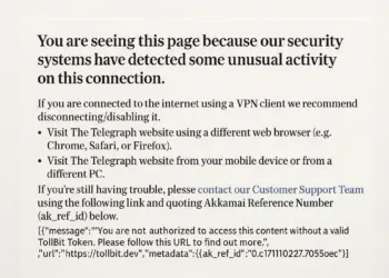 Security alert limits access to The Telegraph website