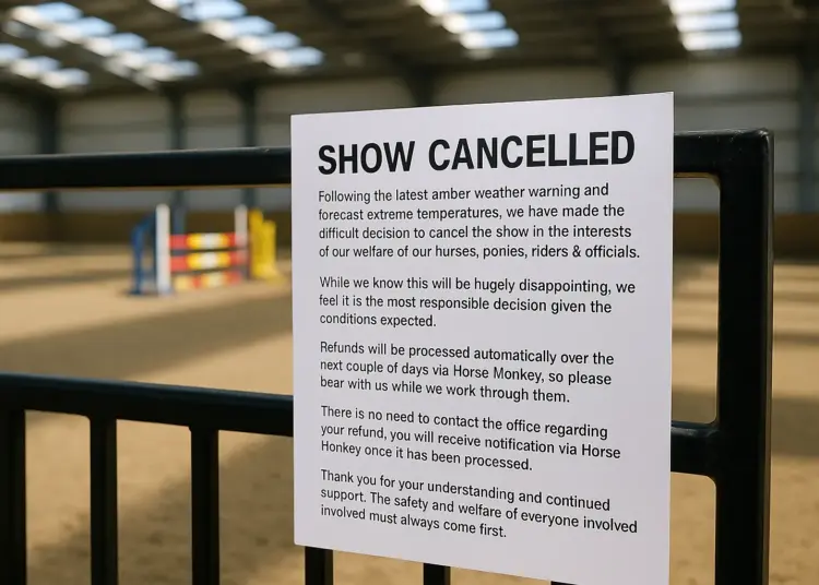 Aintree equestrian centre cancels show amid weather warnings