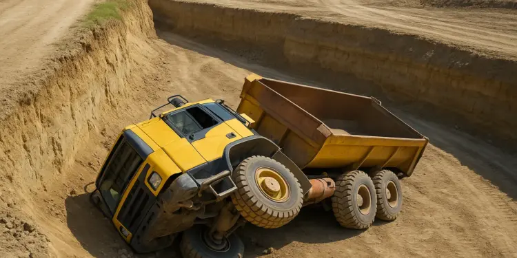Construction joint venture fined after truck falls from excavation ramp injuring driver