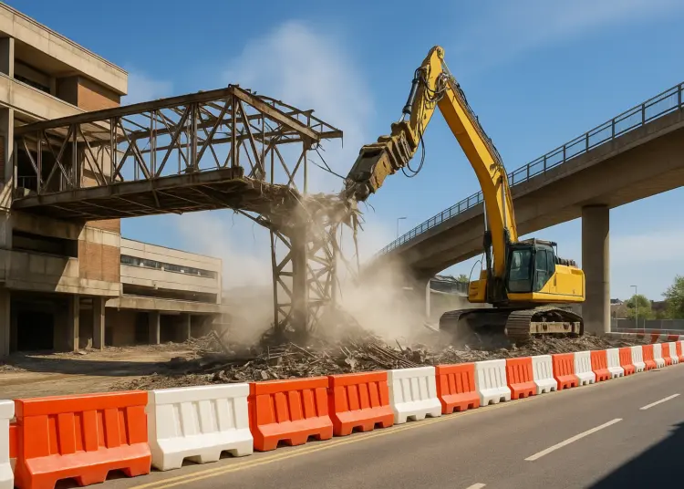 Demolition of link bridge at Anglia Square sparks dust concerns