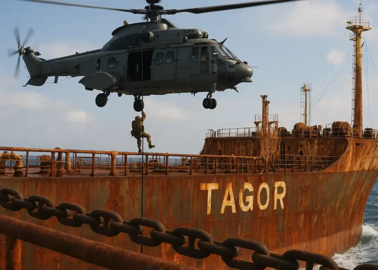 French and British forces intercept sanctioned Russian oil tanker in international waters