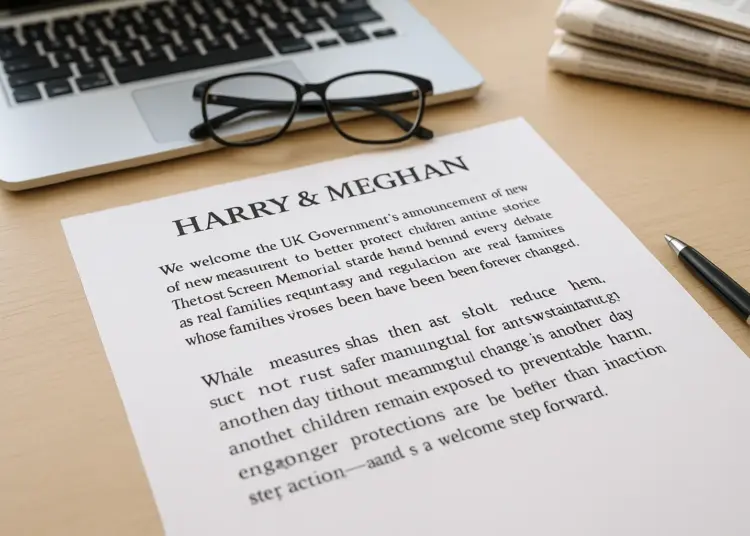 Harry and Meghan face backlash over children's online safety statement