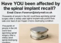 Thousands face potential spinal surgery due to implant recall