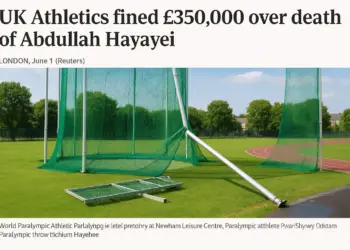 UK Athletics fined over death of Paralympic athlete Abdullah Hayayei
