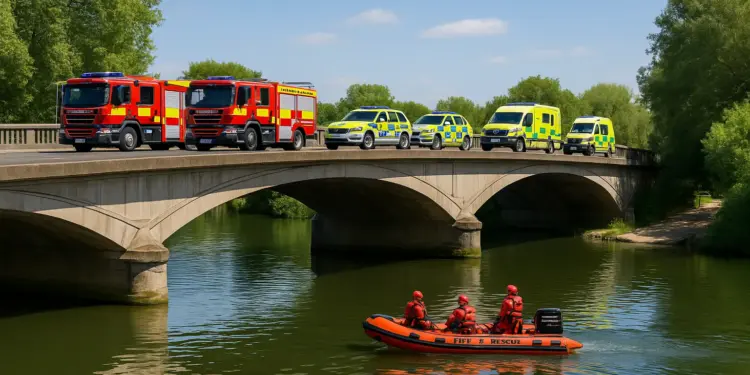 Emergency services respond to water rescue operation at Donnington Bridge Emergency services respond to water rescue operation at Donnington Bridge