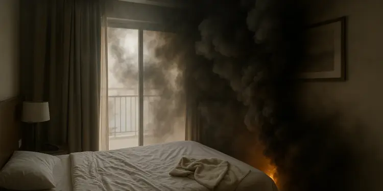 Fire alarm failure leaves holidaymaker hospitalized as smoke engulfs hotel room Fire alarm failure leaves holidaymaker hospitalized as smoke engulfs hotel room