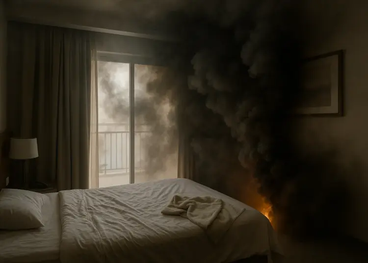 Fire alarm failure leaves holidaymaker hospitalized as smoke engulfs hotel room