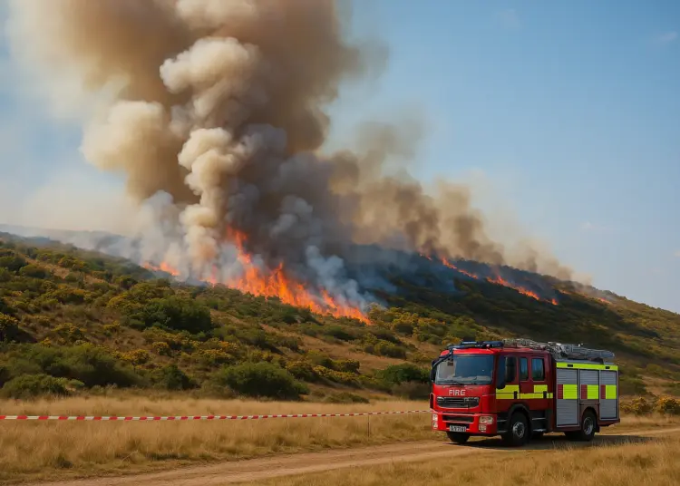 Fire continues to burn in South Wales as emergency services battle blaze
