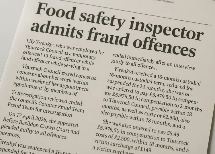 Council officer pleads guilty to food safety fraud