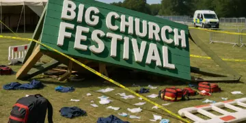 Man dies as sign falls at Big Church Festival in West Sussex