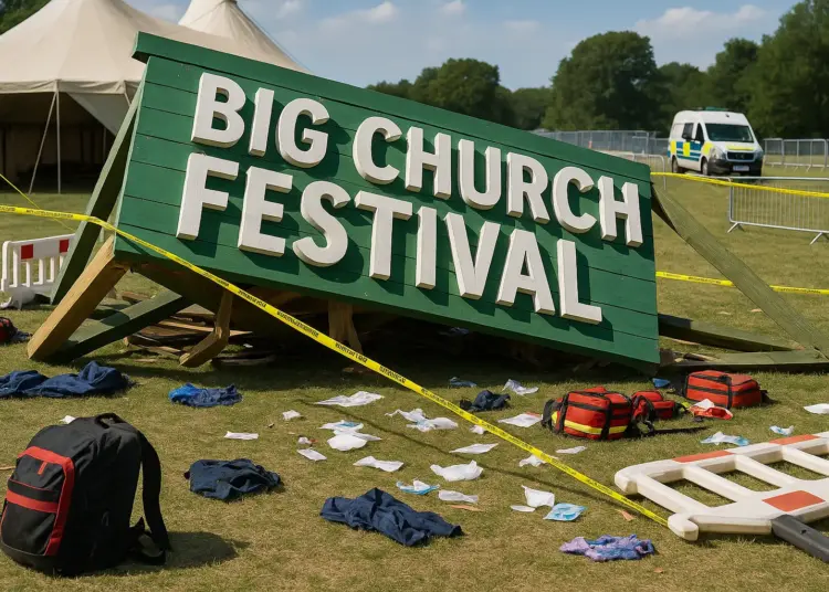 Man dies as sign falls at Big Church Festival in West Sussex