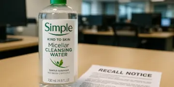Urgent recall of Simple micellar cleansing water over eye inflammation risk