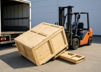 Worker injured as crate falls from forklift due to poor safety measures